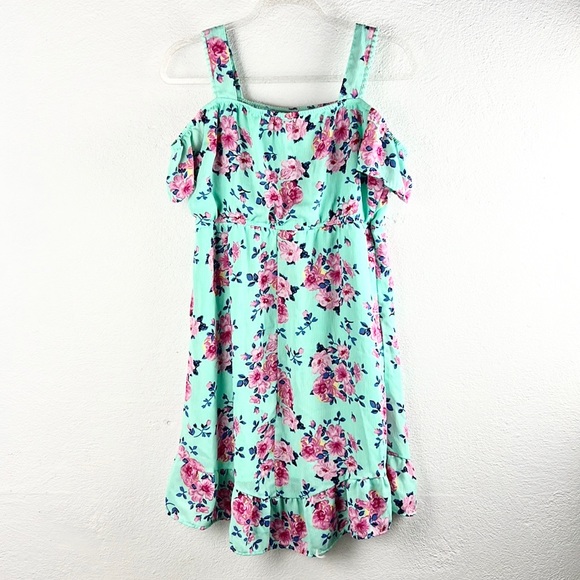WONDER NATION |🌸👗Floral Print Off-Shoulder Ruffled Spring Dress GIRLS 14-16 - Picture 5 of 7